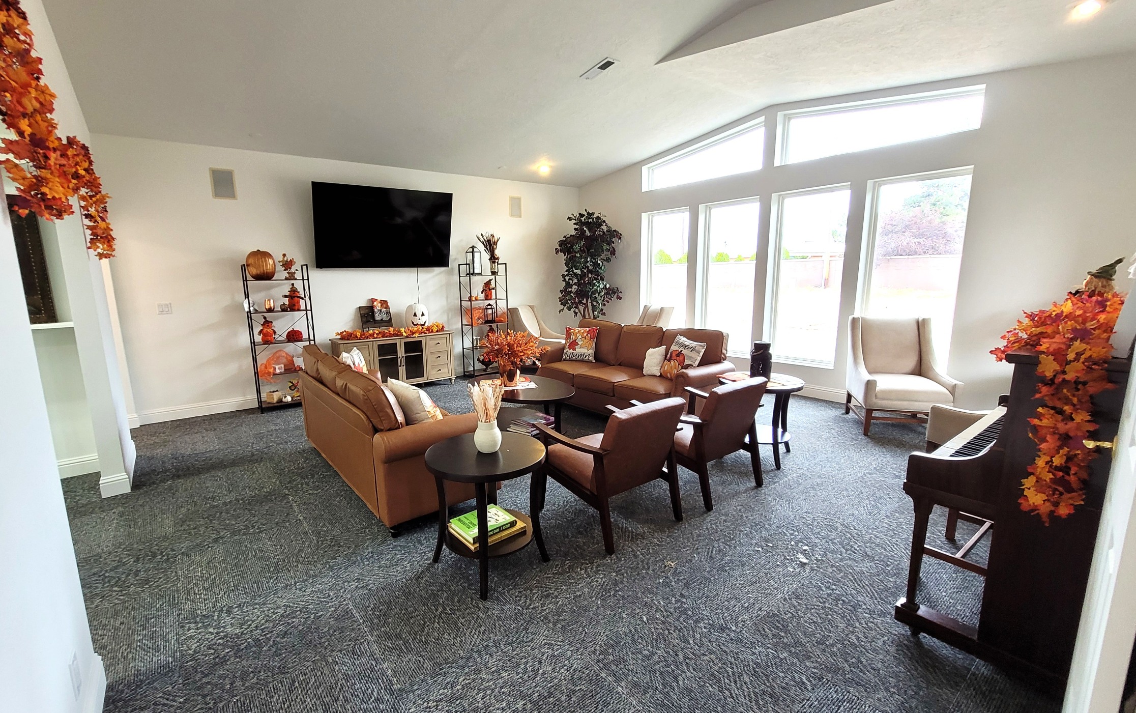 Resident clubhouse lounge with flatscreen TV
