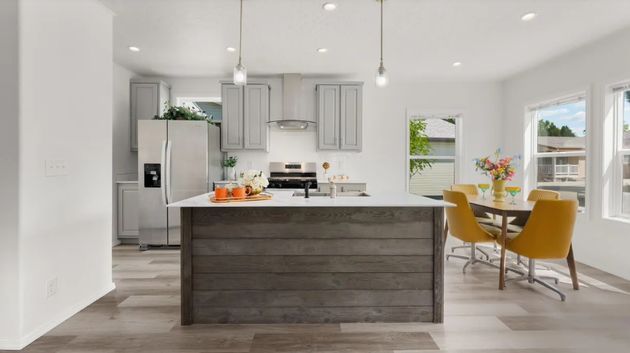airy chef inspired kitchen with oversized island at brooke view in boise id