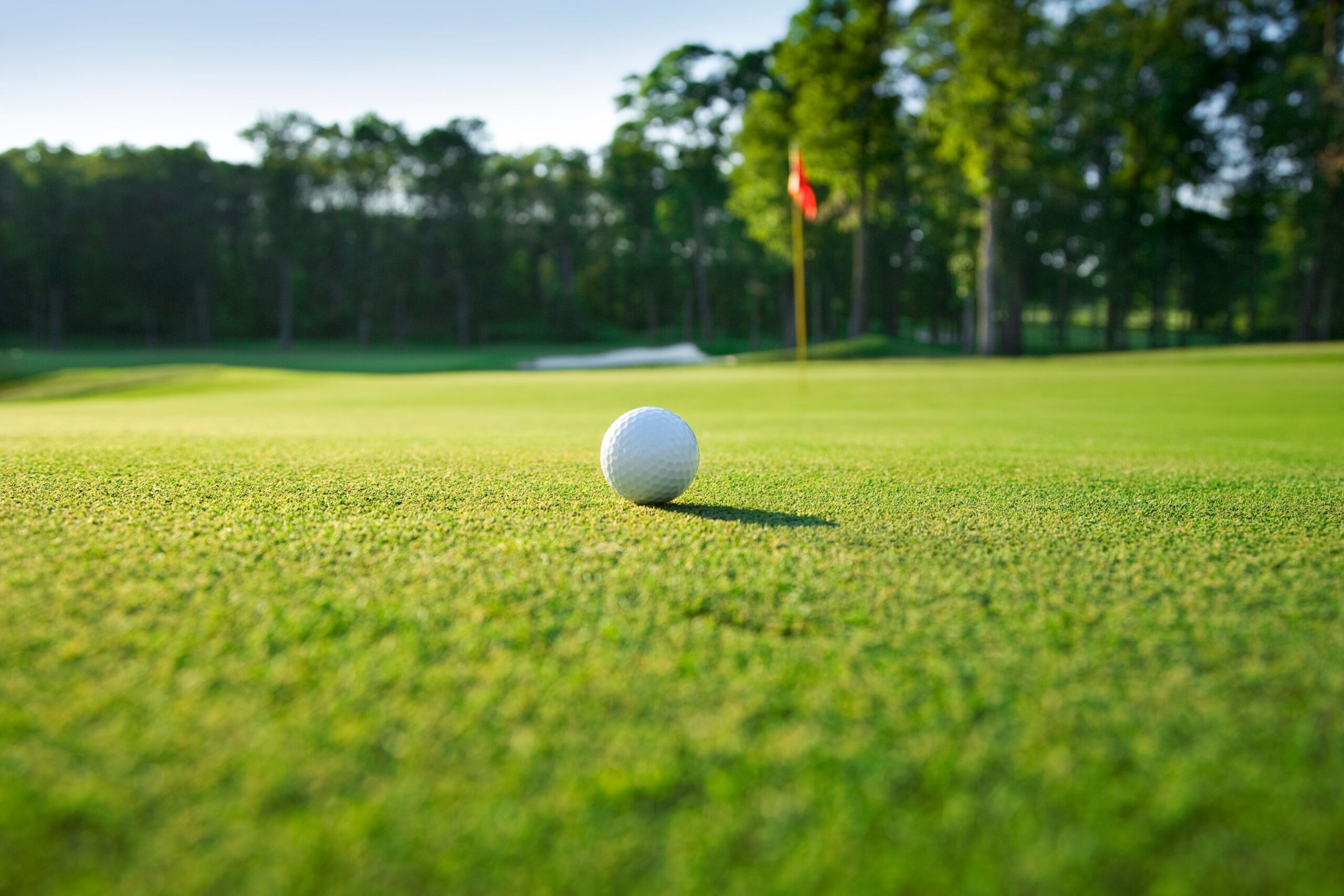 golf ball on putting green scaled