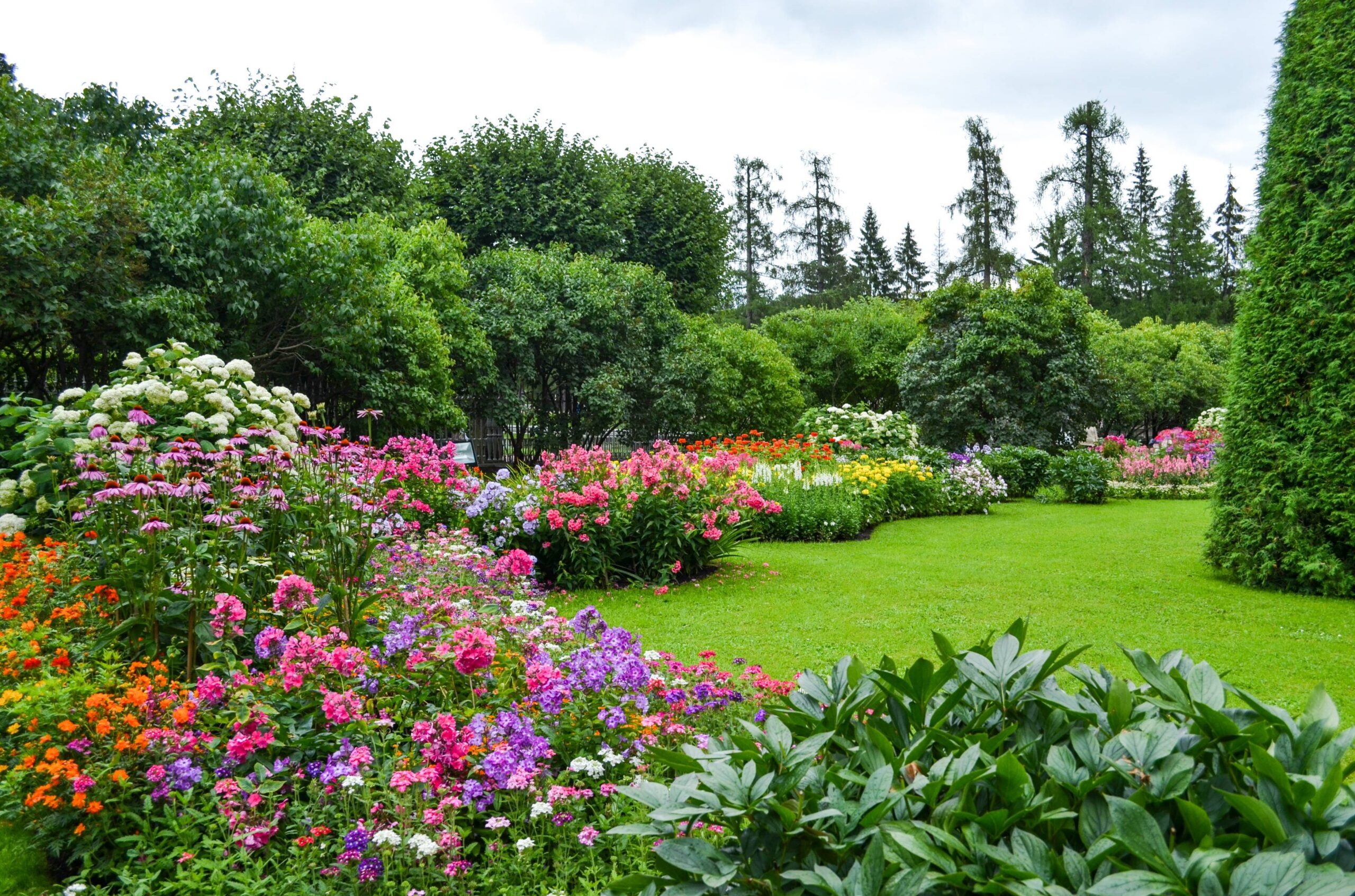 landscaped garden with colorful flowers scaled