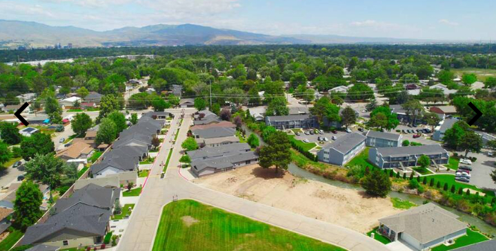 panoramic aerial view of idaho mountains and neighborhood at brooke view in boise id