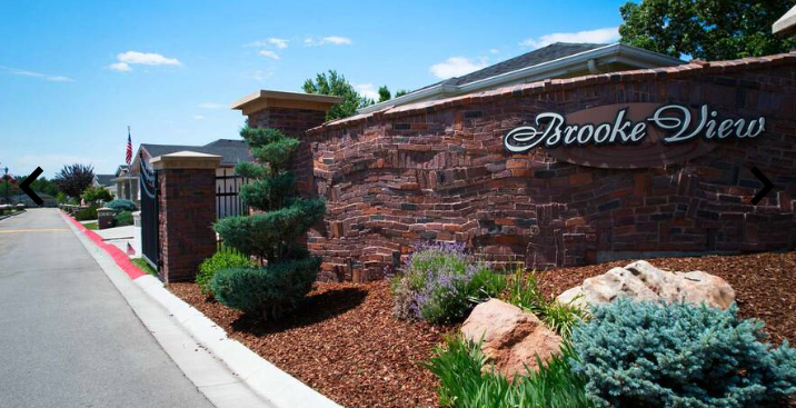 scenic landscaped entrance sign at brooke view in boise id