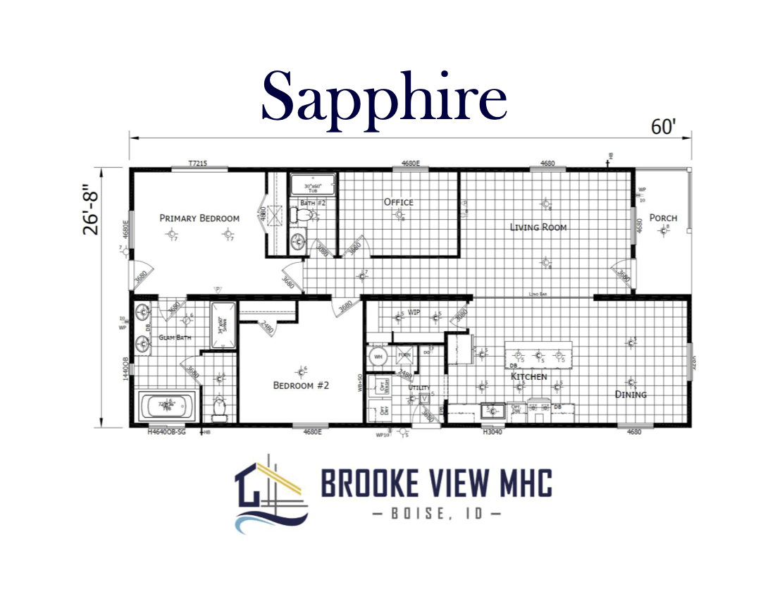 The Sapphire floor plan at Brooke View MHC