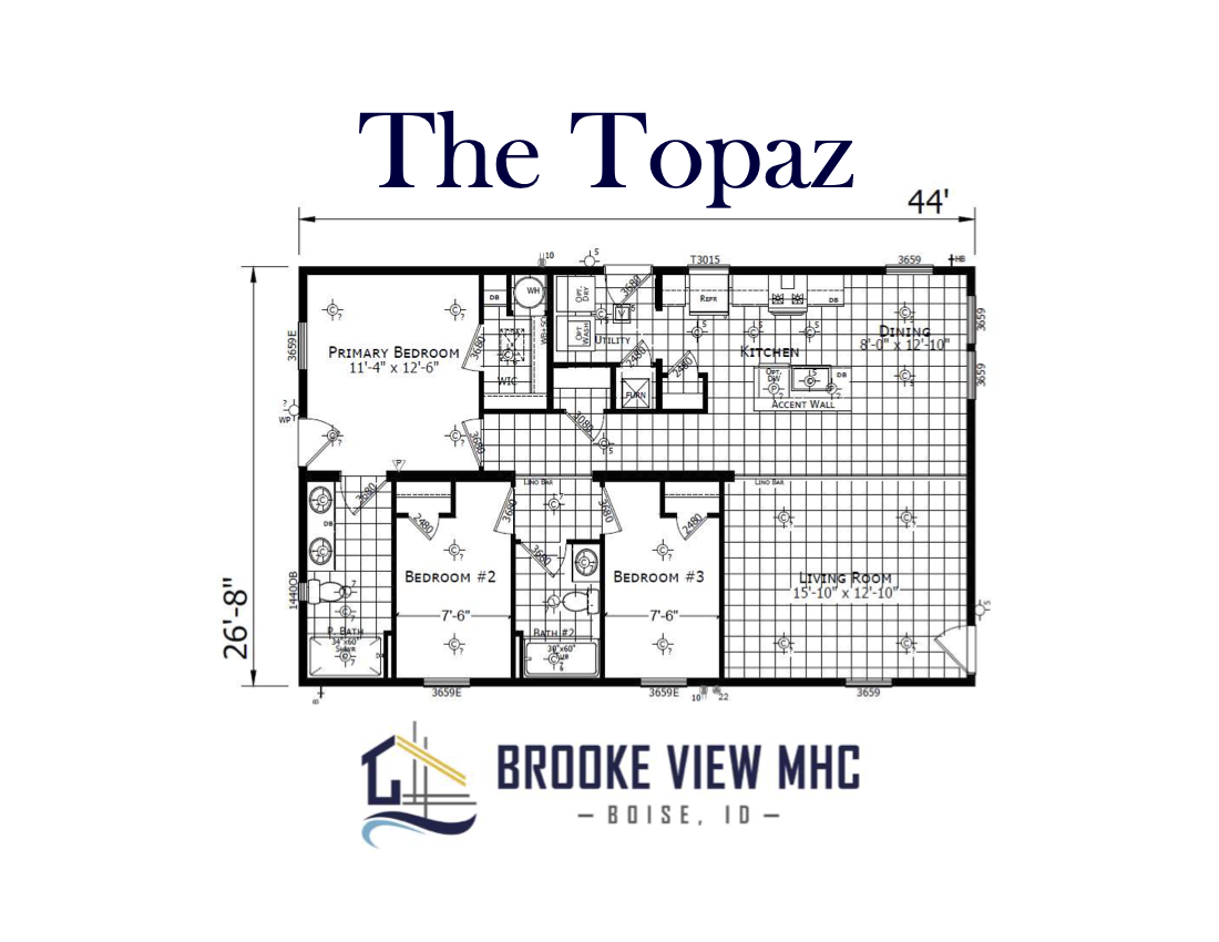 Topaz floor plan at Brooke View MHC
